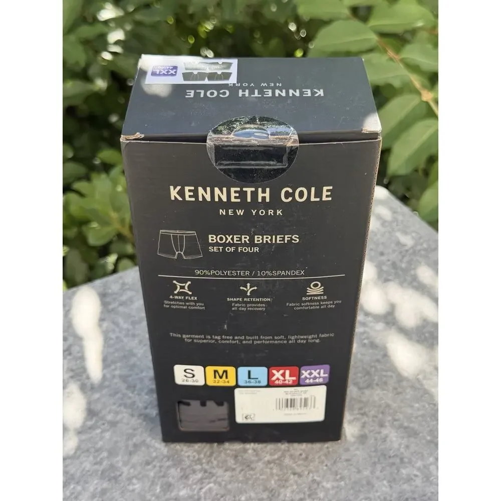 Kenneth Cole 4-Pk Men's Boxers Black Premium Comfort Performance Microfiber XXL